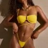 Positano bikinitop met beugels en meerdere bandjes in goudgeel