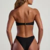 Praslin bandeau-bikinitop met kralenversiering in zwart