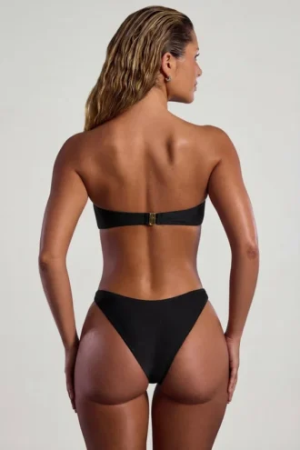 Praslin bandeau-bikinitop met kralenversiering in zwart