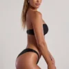 Praslin bandeau-bikinitop met kralenversiering in zwart