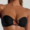 Praslin bandeau-bikinitop met kralenversiering in zwart