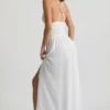 Pryana Plunge Maxi-jurk met gekruiste rug in wit
