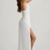 Pryana Plunge Maxi-jurk met gekruiste rug in wit