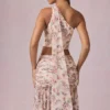 Rae top met sjaaldetail en één schouder in primrose bloemenprint