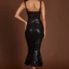 Raffaella versierde Peekaboo-corset Midaxi-jurk in zwarte zebra