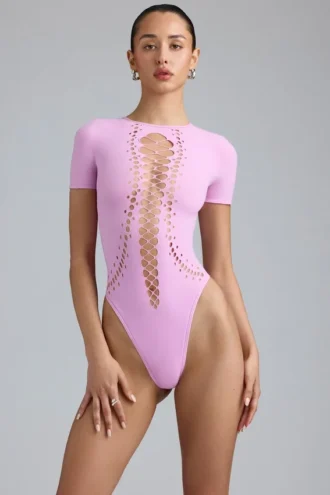 Raine body with straps in violet pink