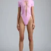 Raine body with straps in violet pink