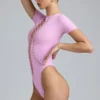 Raine body with straps in violet pink