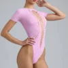 Raine body with straps in violet pink