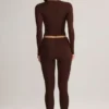 Roux Modal Mid-Rise Cropped Legging in Chocoladebruin