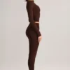 Roux Modal Mid-Rise Cropped Legging in Chocoladebruin