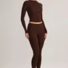 Roux Modal Mid-Rise Cropped Legging in Chocoladebruin