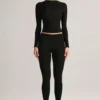 Roux Modal Mid-Rise Cropped Legging in Zwart