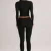 Roux Modal Mid-Rise Cropped Legging in Zwart