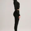 Roux Modal Mid-Rise Cropped Legging in Zwart