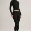 Roux Modal Mid-Rise Cropped Legging in Zwart