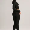 Roux Modal Mid-Rise Cropped Legging in Zwart