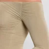 Roxana maxi-jurk met lange mouwen en schouderloze pasvorm van een modal-kasjmiermix in taupe