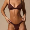 Sable bralette-bikinitop in espressobruin