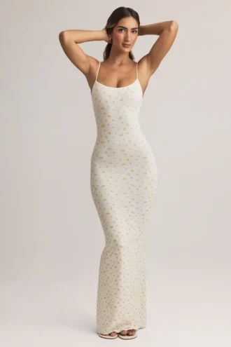 Salma Modal maxi-jurk met ronde hals en bandjes in bloemenprint