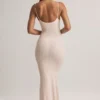 Salma Modal maxi-jurk met ronde hals en spaghettibandjes in streepjesprint