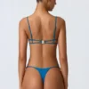 Sanibel bikinitop met kettingversiering en uitsnijdingen in Ocean Blue