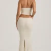 Saphira versierde crop top met uitsnijdingen in wit