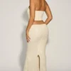 Saphira versierde crop top met uitsnijdingen in wit
