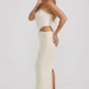 Saphira versierde crop top met uitsnijdingen in wit