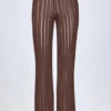 Selara Mid-Rise Flared Broek in Brons