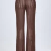 Selara Mid-Rise Flared Broek in Brons