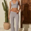 Selara mid-rise flared broek in zilver