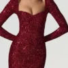 Sephina minijurk met versieringen en sweetheart-hals in rood
