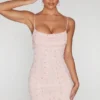 Seychelles minijurk met versierde col in blush