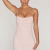 Seychelles minijurk met versierde col in blush
