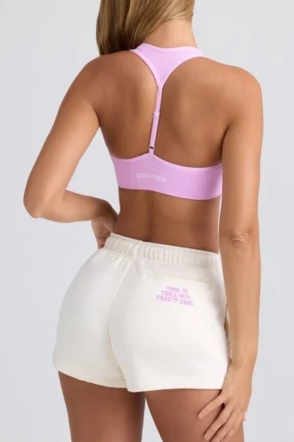 Shorts met middelhoge taille in eierschaal