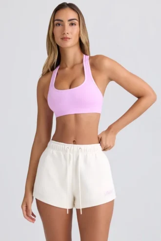 Shorts met middelhoge taille in eierschaal