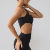 Shyla Slinky Jersey gerimpelde minijurk met uitsnijdingen in zwart