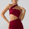 Shyla Slinky Jersey Ruched Cut Out Minijurk in Ruby