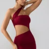 Shyla Slinky Jersey Ruched Cut Out Minijurk in Ruby