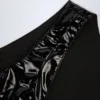 Siana glanzende vinyl body met diepe halslijn in zwart