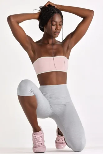 Soft Active bandeau-sportbeha in Blush Marl