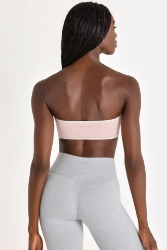 Soft Active bandeau-sportbeha in Blush Marl