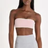 Soft Active bandeau-sportbeha in Blush Marl