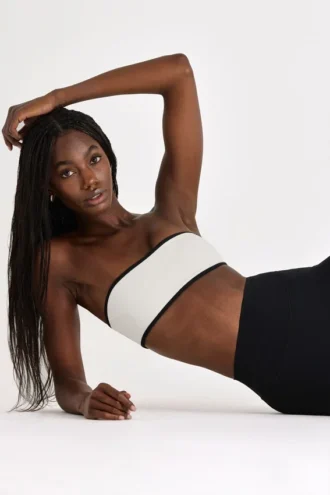 Soft Active bandeau-sportbeha in ivoor