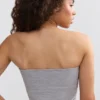 Soft Active bandeau-top met contrasterende randen in gemêleerd grijs