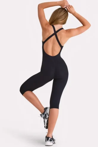 Soft Active capri-Jumpsuit in zwart