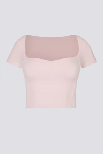 Soft Active crop top met sweetheart-hals in balletroze