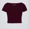 Soft Active crop top met sweetheart-hals in bordeauxrood