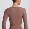 Soft Active crop top met sweetheart-hals in mokka